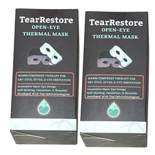 2 Pack Tear Restore Open Eye Thermal Mask Dry Eye Heat Therapy Reusable New
