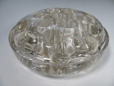 Vintage Large Clear Glass 13 Hole Domed 3 Footed Flower Frog-4.75" x 1.75" MINT
