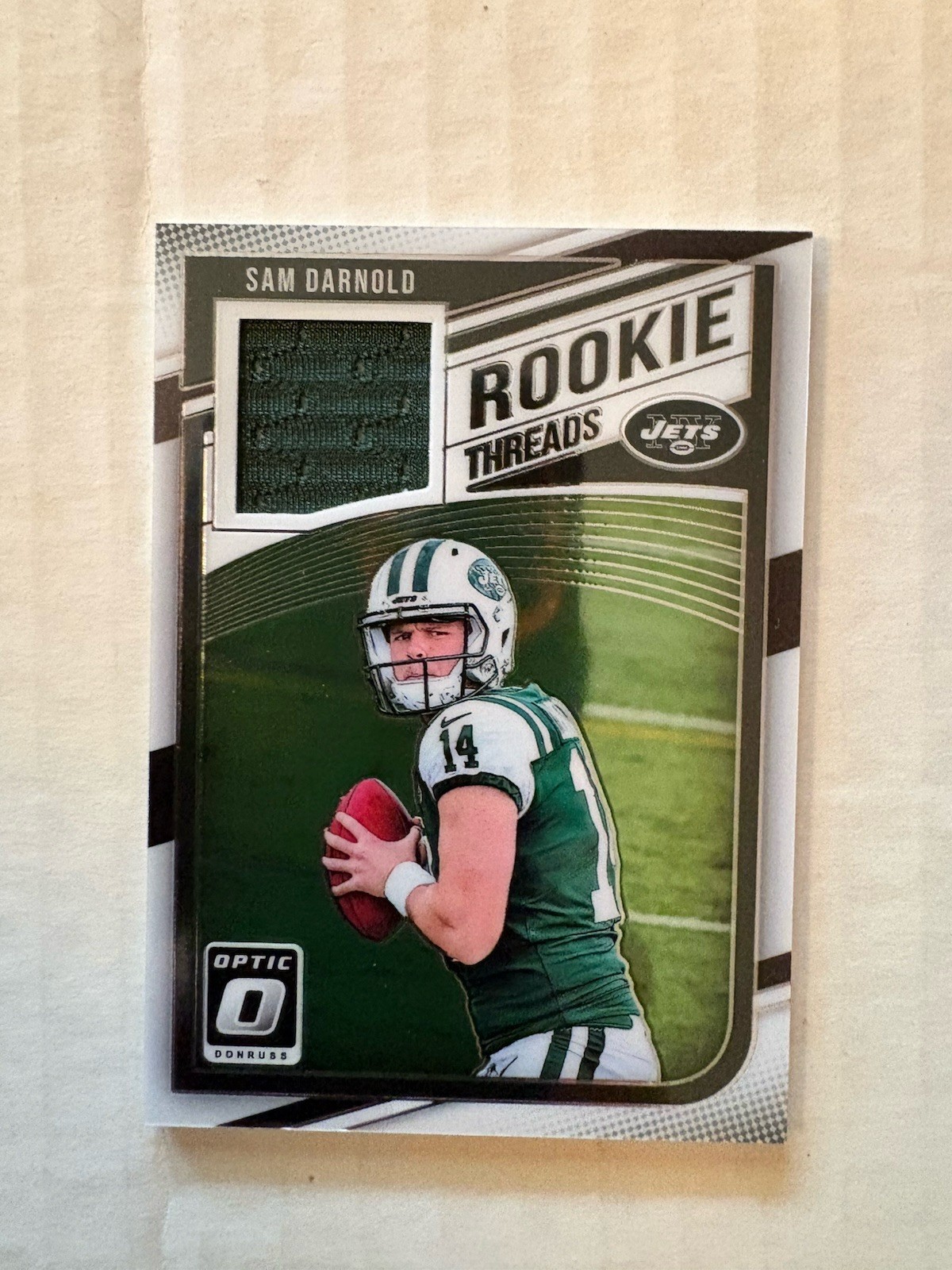 2018 Donruss Optic- Sam Darnold Rookie Threads Silver Prizm Patch Seahawks Champ