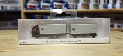 Lemke Minis 1:160 4602 MAN F90, 3-achs Koffer-Hängerzug UPS. Neu-OVP