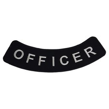 OFFICER Rocker Patch - 11" x 2.75" Large Silver & Black Embroidered Vest Jacket