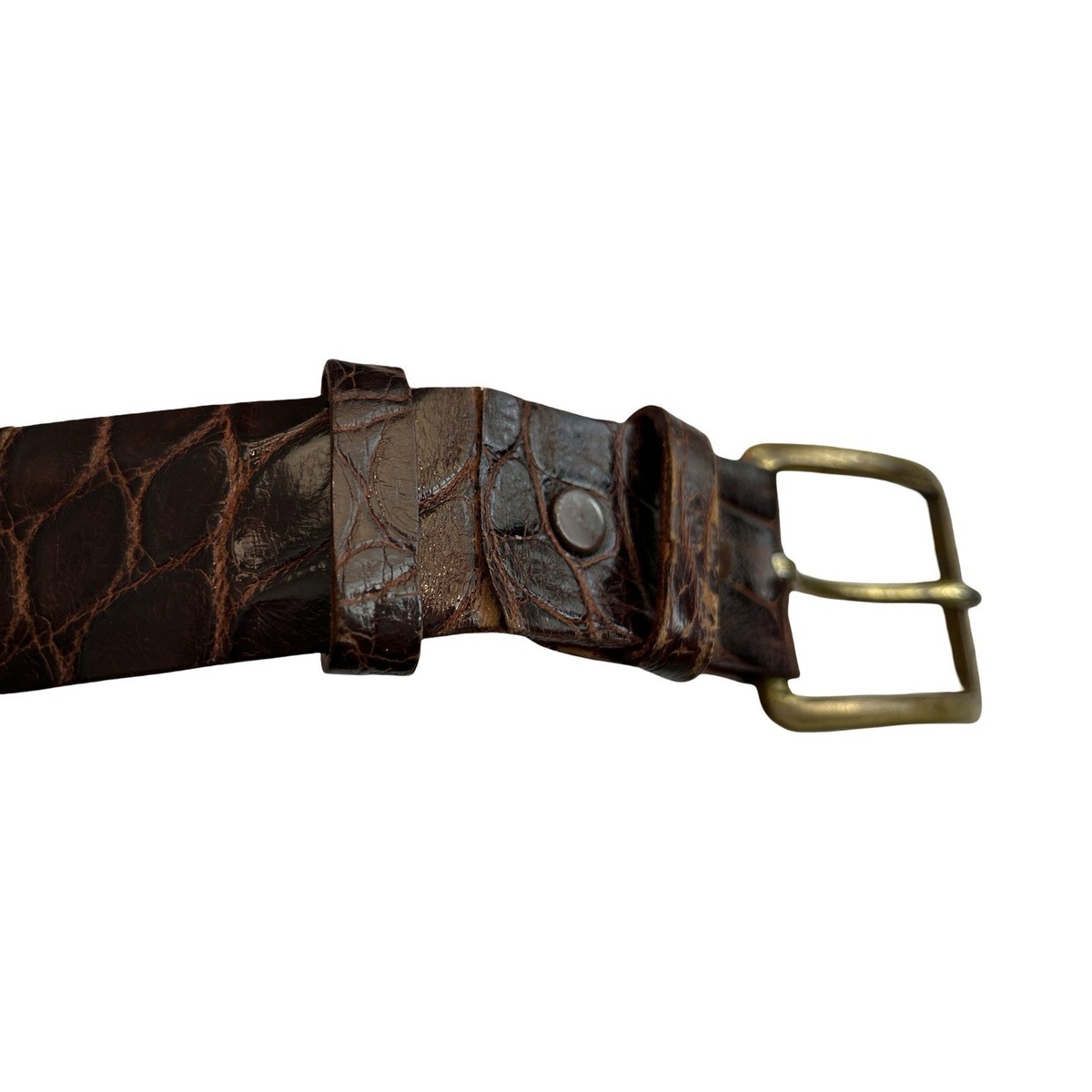 Vintage Hirdes of New Orleans Genuine Alligator Belt Brass Buckle Size 34 nothing says 1980s bad a$$ quite like an alligator belt with  main image 4