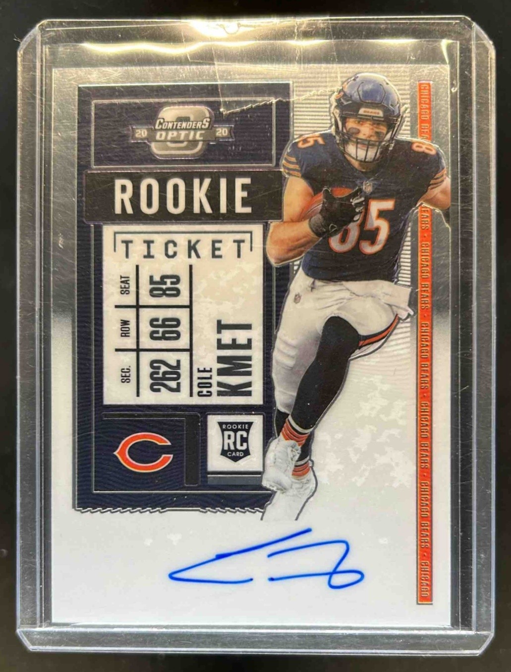 2020 Contenders Optic Cole Kmet RC Rookie Ticket RPS Auto #118 Bears