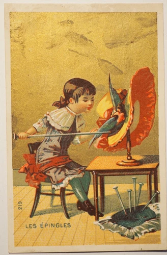 Antique Chromo Advertising HAT PIN - Maison SERRES in Bordeaux - VGC