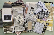 Large Lot of Neutrals Scrapbooking Stickers Paper 30 Pgs Paper Studio 112 Etc