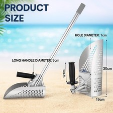 Beach Sand Scoop Shovel Metal Detector Detecting Stainless Steel SS 304 with rod