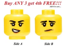 ☀️NEW LEGO Minifigure Minifig Dual Sided Head Face FEMALE Girl Women Unsure