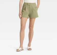A New Day High-Rise Tailored Dress Shorts size 17 - Olive Green - NEW