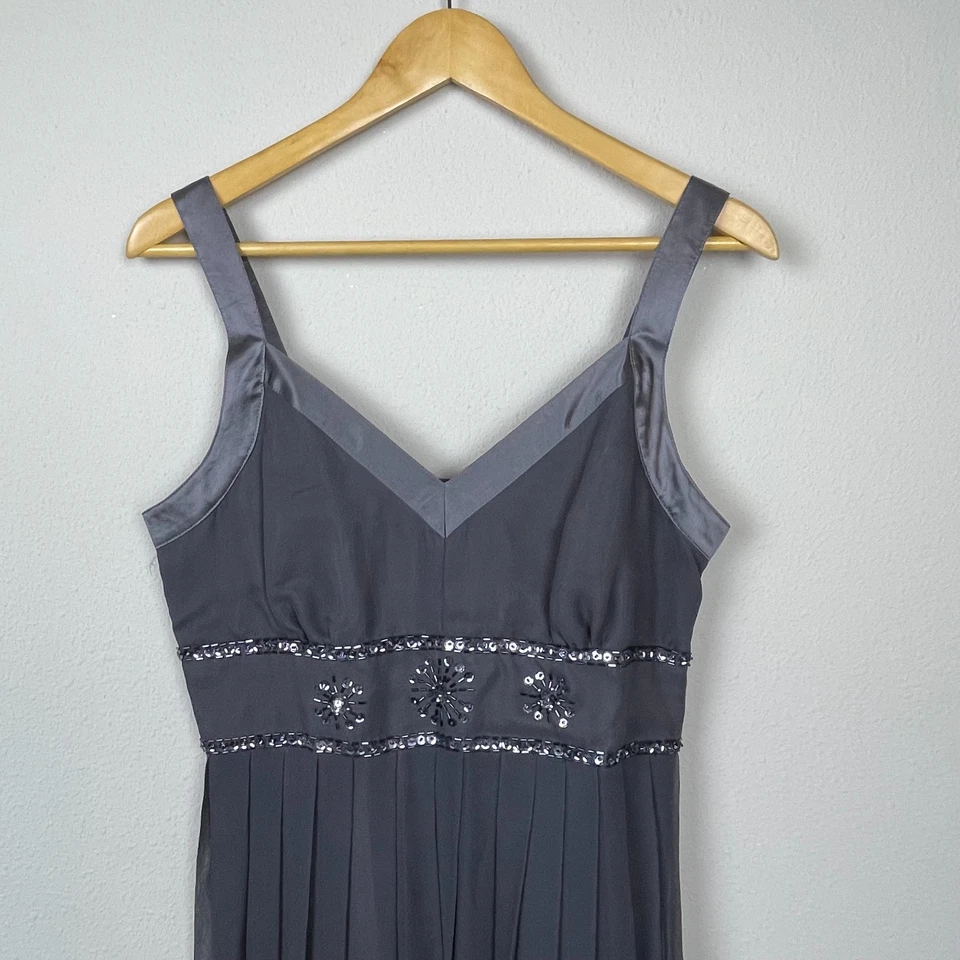 Coldwater Creek Silk Maxi Dress Y2K Sequin Babydoll Formal Gown Wedding Guest 10 - Image 2 of 4