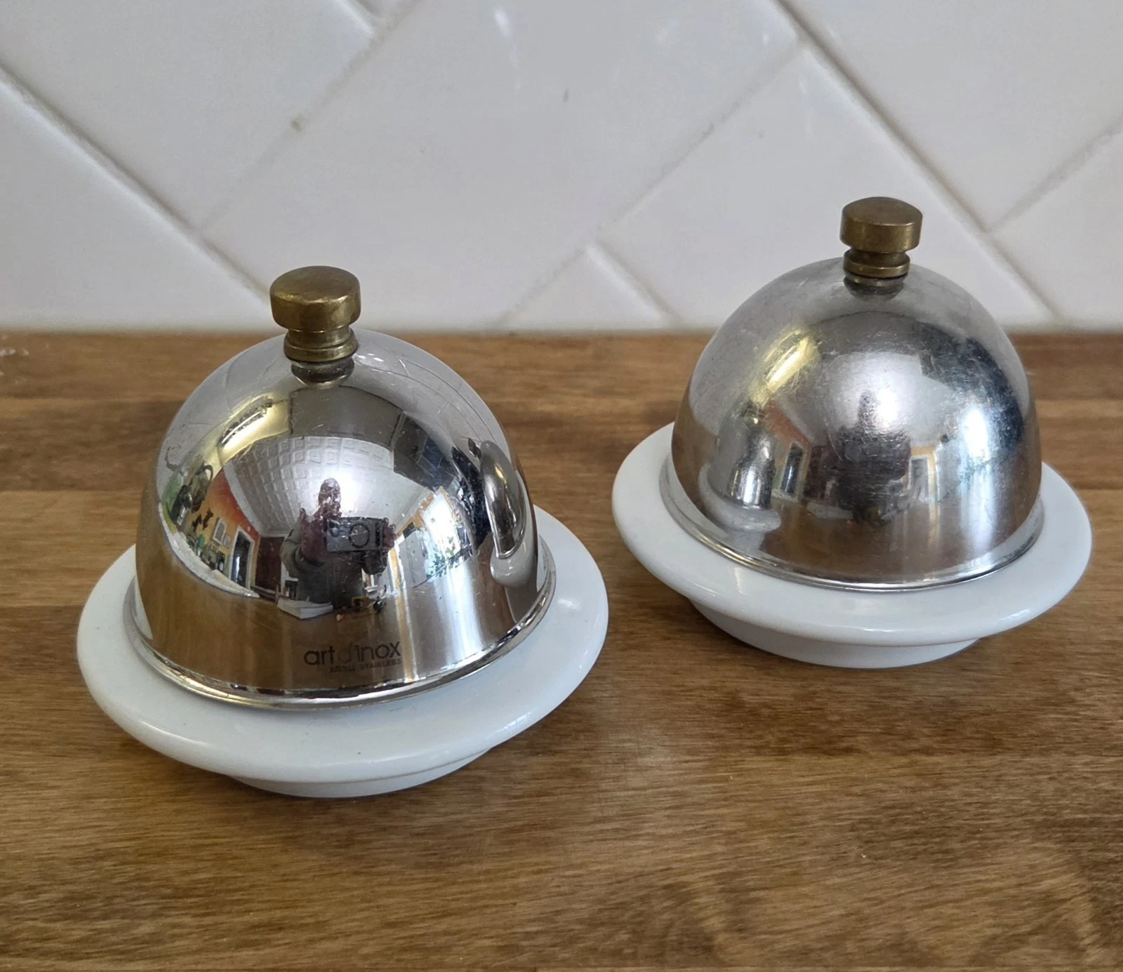 Set Of 2 Vortex Art D'Intox Jindal Stainless Butter Dishes