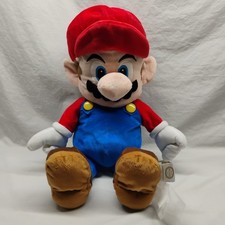2011 Nintendo Super Mario Bros 22" MARIO Plush Stuffed Toy Doll w/ Zipper Pouch