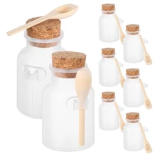 8pcs Refillable Bath Salt Bottles 100 ml With Corks Transparent Jars