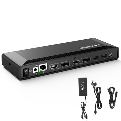 USB-C Dual DP 5K Display Universal Docking Station 100W Charging 2HDMI 4x USB-A