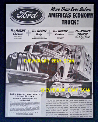 1942 Ford V-8 Trucks Vintage Large Ad ''More Than Ever Before...''
