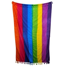 Rima Beachwear Multicolor Sarong Scarf Beach Cover Up Rainbow Terivoile 66"x43"