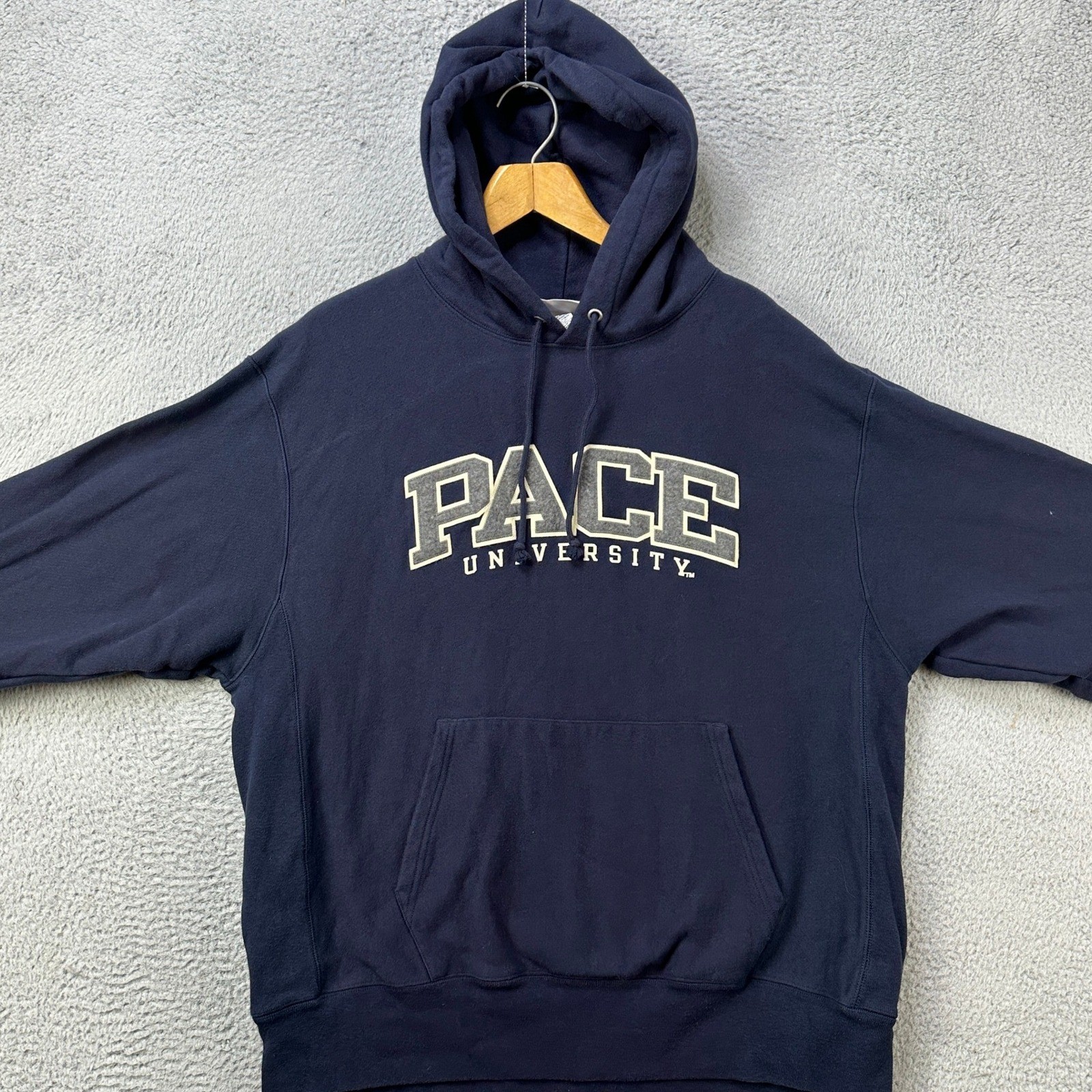 Pace University Reverse Weave Mens XL Sweatshirt Hoodie Navy