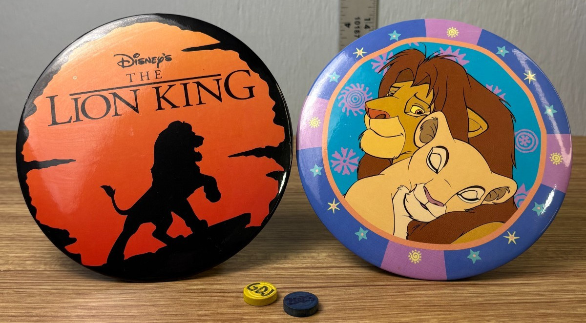 Disney's The Lion King BUTTON- Logo and Simba with Nala - 6" - GDJ-P-706