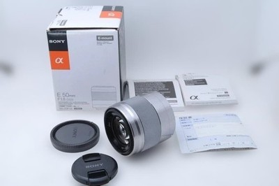 Sony E 50mm F1.8 OSS SEL50F18 Silber E-Mount Prime Objektiv Box aus Japan...