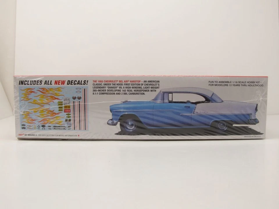 Chevrolet Bel Air Hardtop 1955 Modellino Auto Kit Costruzione Plastica 1:16 AMT - Immagine 3 di 4