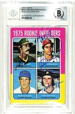 KEITH HERNANDEZ, PHIL GARNER & TOM VERYZER Signed 1972 Topps #623 Beckett Slab