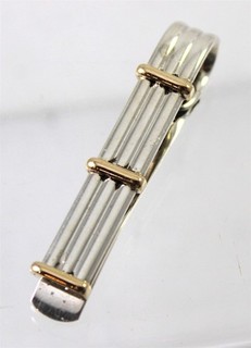 Tiffany & Co. Sterling Silver Tie Clip w/14K Yellow Gold Accents