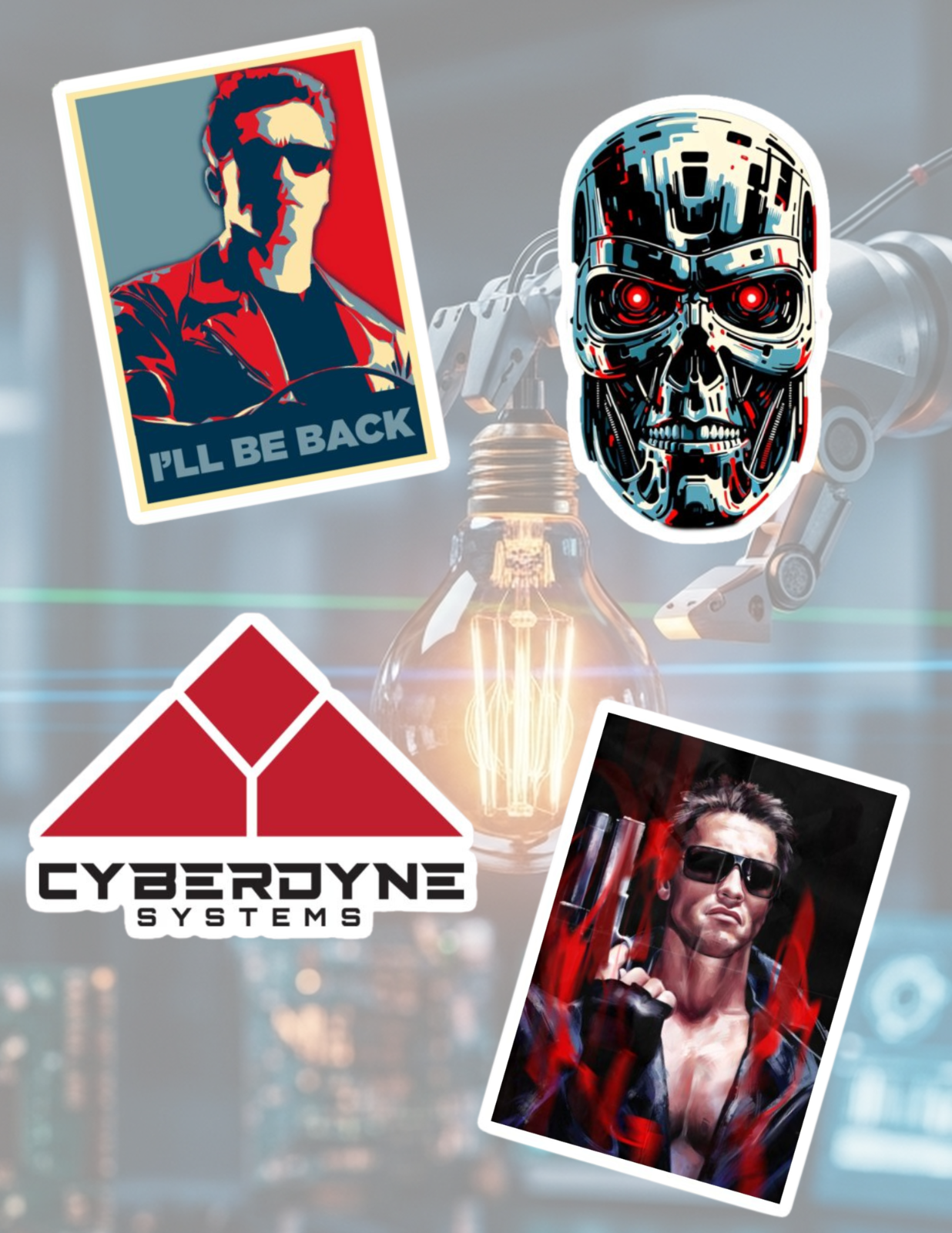 Terminator 80's Movies 4pc Sticker Pack | eBay
