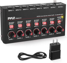 6-Channel Wireless BT Streaming Mini Line Mixer with USB Audio Interface - 6 Mon