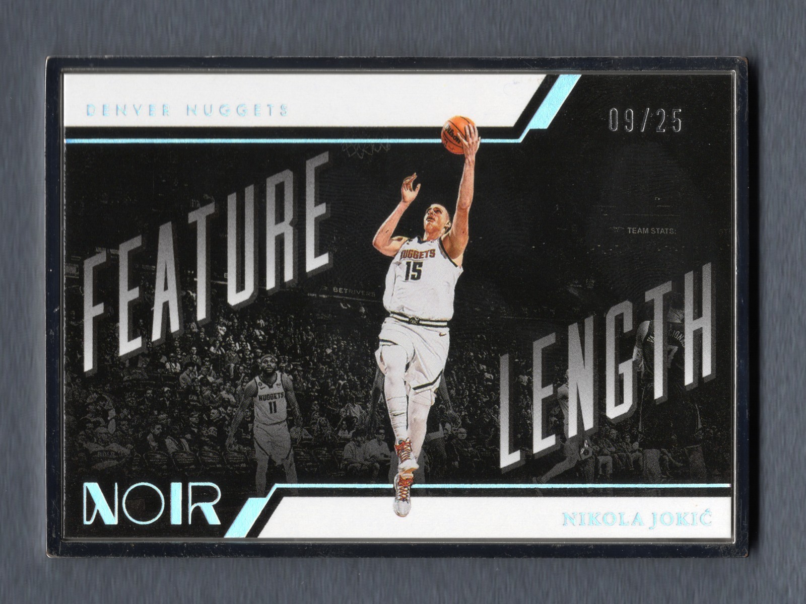2022-23 Panini Noir Nikola Jokic Feature Length Sliver Metal Frame 09/25 #Y