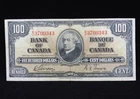 1937 $100 Dollars Bank of Canada Banknote Macdonald B/J 3700343 Gordon Towers F