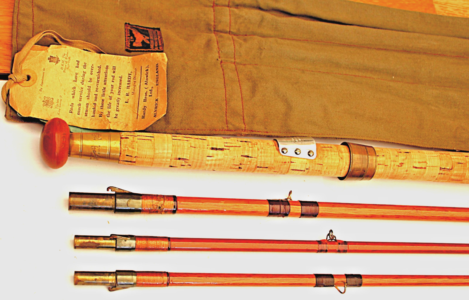 13-9" HARDY Alnwick Greenheart Salmon Fly ROD  converted from 14'-6 3p 2tops Rod