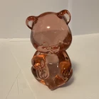Fenton Handmade Pink Art Glass Bear Figurine Decorative Bears Theme