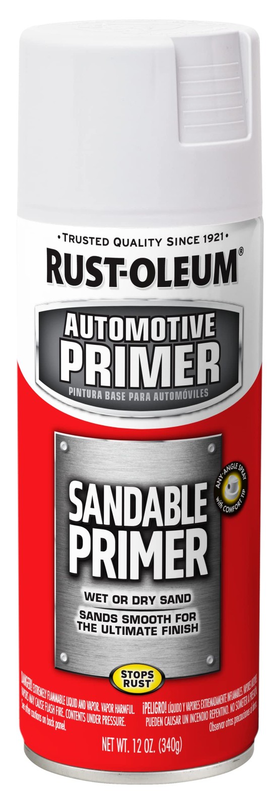 Rust-Oleum 260737 Automotive Sandable Primer 12 fl oz (Pack of 1), White