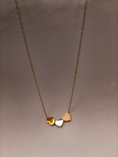 Fashion Woman 18k Gold Plated Stainless Steel Heart Charm Love Chain Necklace AG