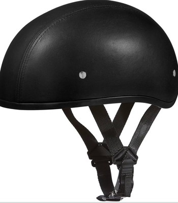 Daytona Skull CAP Leather Covered M/C DOT Approved Helmet Daytona Helmets
