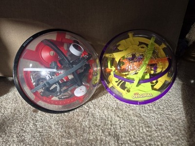 Lot Of 2 Round 3D Ball Mazes Sharper Image & Perplexus