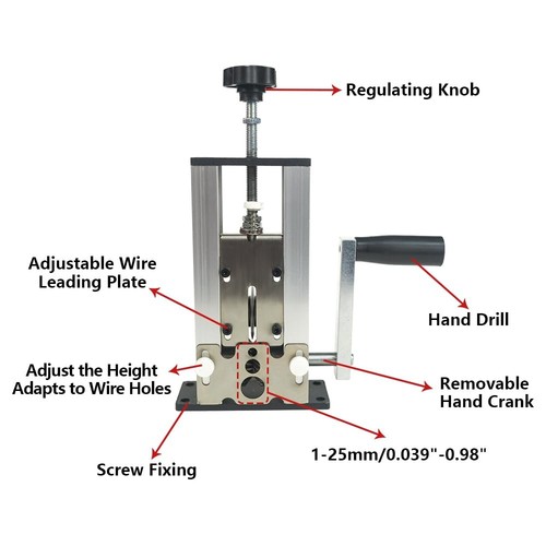Manual Wire Stripping Machine, 1-25mm Hand Crank or Drill Powered Manual Wire... - Picture 4 of 5