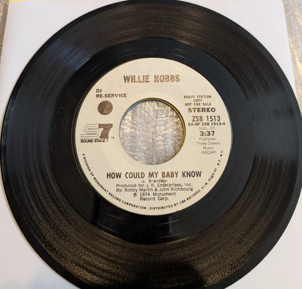 DEEP SOUL Willie Hobbs How Could My Baby Know Sound Stage 7 1513 1974 VG+ PROMO - Image 2 of 2