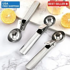 S/M/L IceCream Scoop Easy Trigger Stainless Steel Cookie Water Melon Dough Spoon