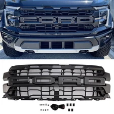 For 2024-2025 Ford F150 Raptor Grill Front Bumper Replacement Grille W/LED Light