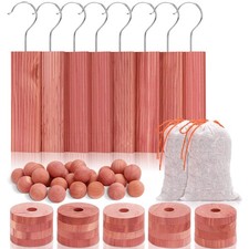 Cedar Blocks for Clothes Storage, Set of 60, Cedar Chips for Closets and Draw...