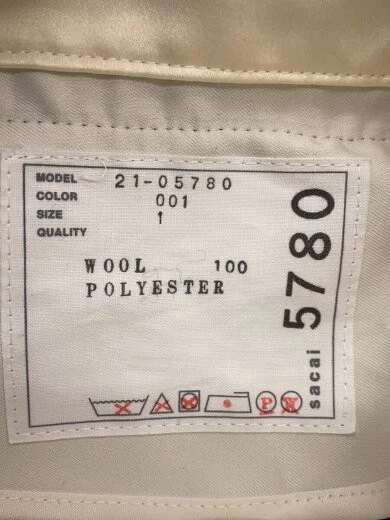 sacai Abito manica lunga 1 Lana BLK Nero Solida 21 05780 Sacai