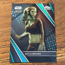 Aayla Secura 2023 Topps Chrome Black Star Wars GREEN 39/99 Refractor Card #47