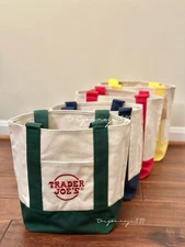 Authentic Trader Joe's 2025 Mini Canvas Tote Bag - choose your color 💙💚❤️💛