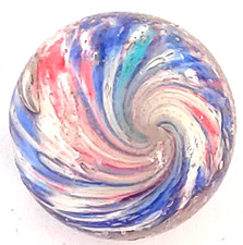 OLD TOY MARBLE onion skin 4 panel shrunken swirl ,0.9''mint - inclusion
