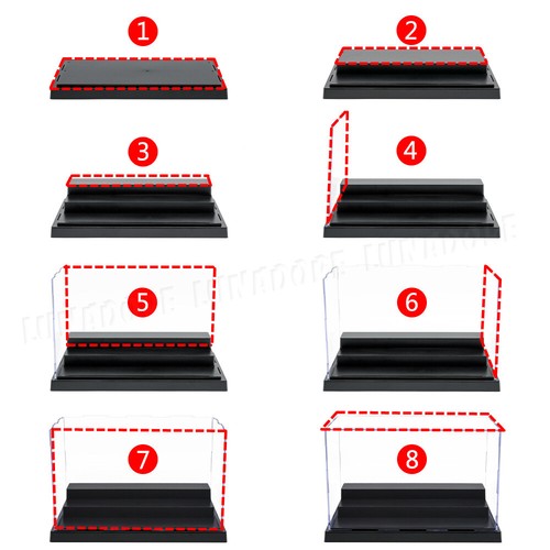 US 3 Schritte Acryl Vitrine Box 8,2" L Selbstinstallation Staubdicht Sammlung Spielzeug - Bild 9 von 12