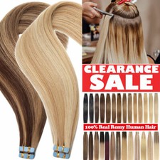 CLEARANCE 60PCS 150g Tape In Russian Remy Thick Human Hair Extensions Skin Weft