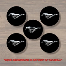 Ford Mustang Wheel Center Cap Overlay x5, Vinyl Decal Sticker