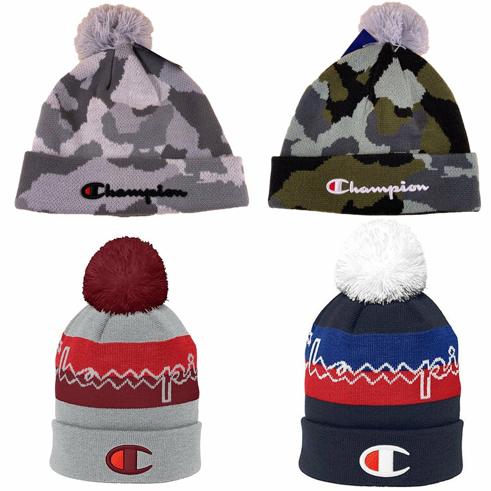 champion script knit pom beanie