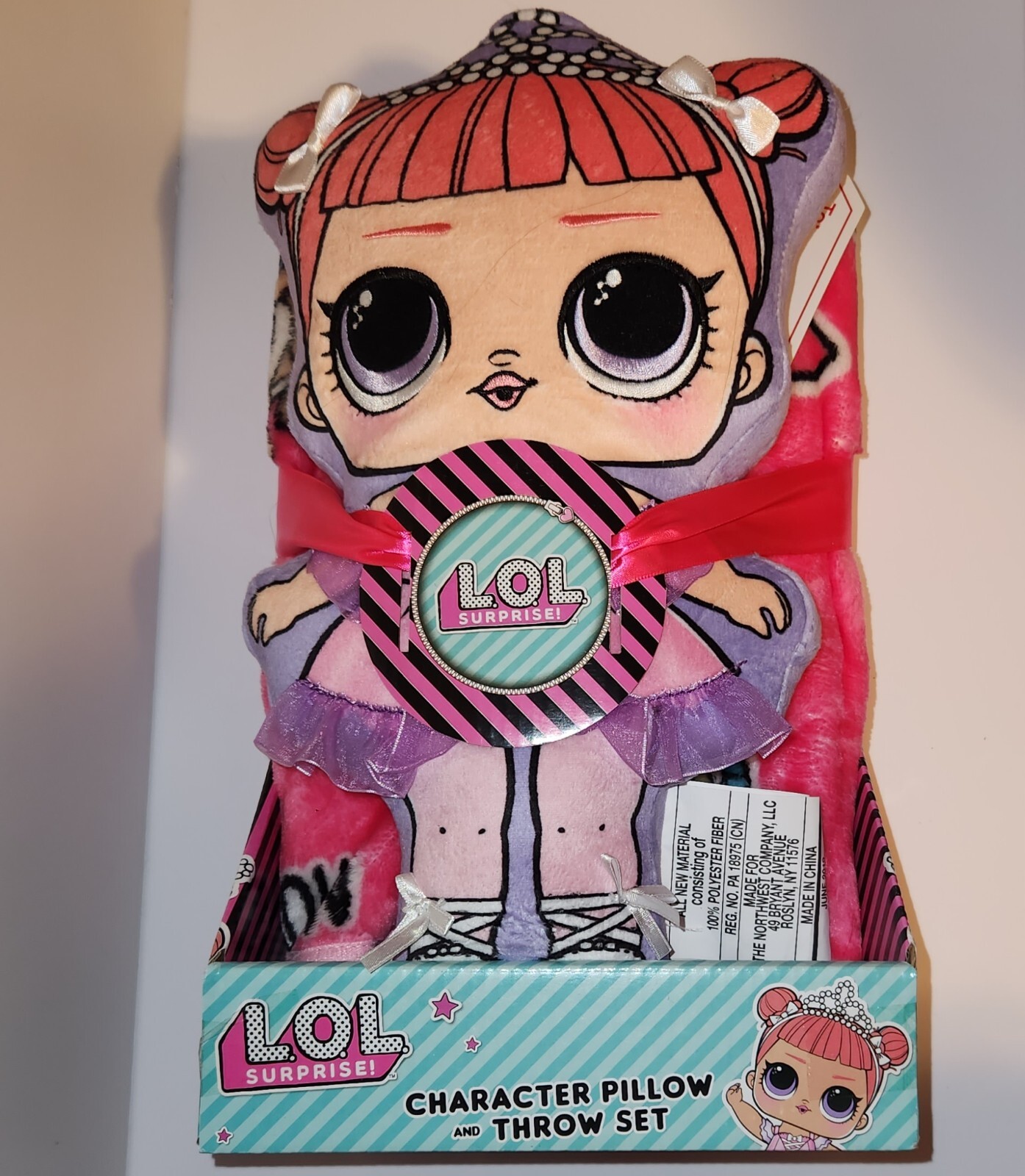 NEW MGA LOL Surprise Kids Character Pillow & Throw Set Glitterati NWT