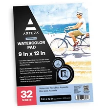 Watercolor Paper 32 Sheets 9x12 Inches Water Color Paper 140lb/300gsm Cold Pr...
